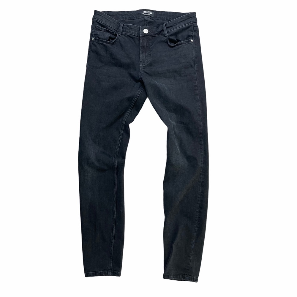 ZARA Mid-Rise Black Stretchy Skinny Jeans Size 08